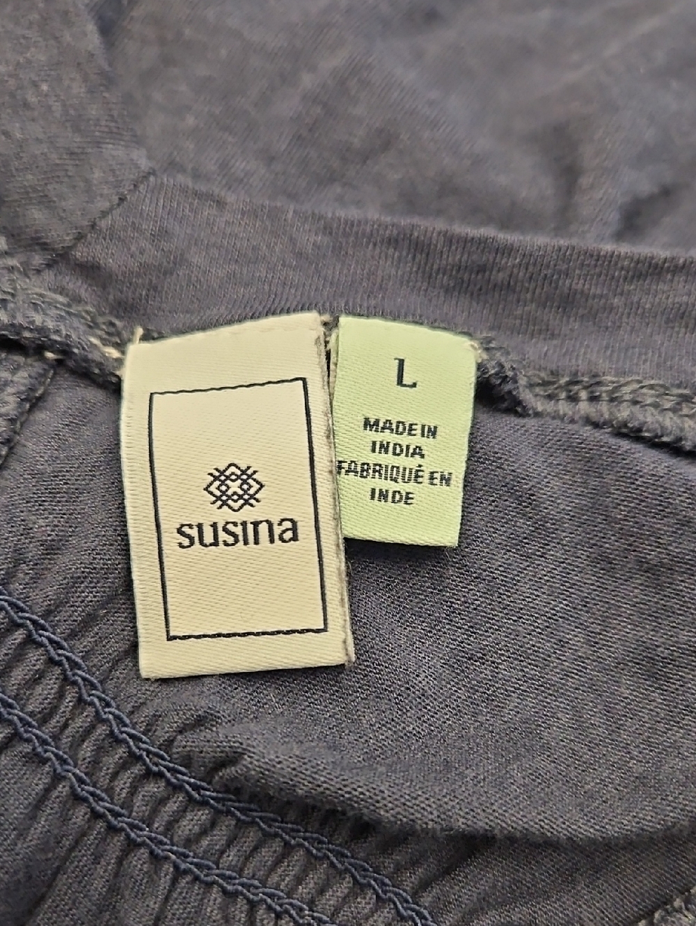 Susina Womens Navy Scoop Neck Tank Top Size Large - Picture 3 of 4